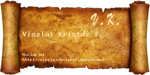 Viszlai Kristóf névjegykártya